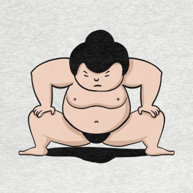 Mighty Showdown: Cartoon Sumo Wrestler by Pieartscreation